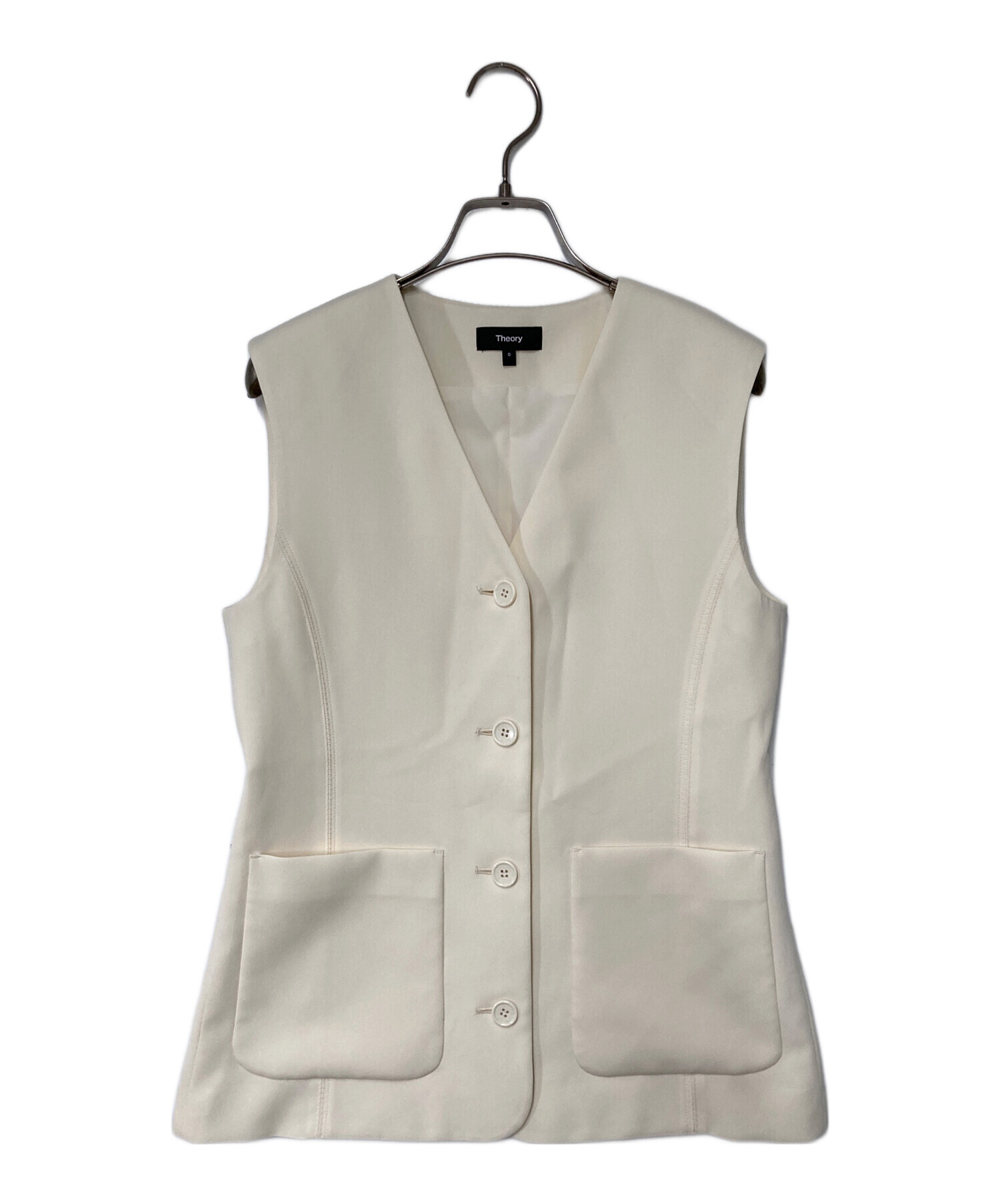 中古・古着通販】theory (セオリー) SATIN CREPE ZIGZAG VEST サテン