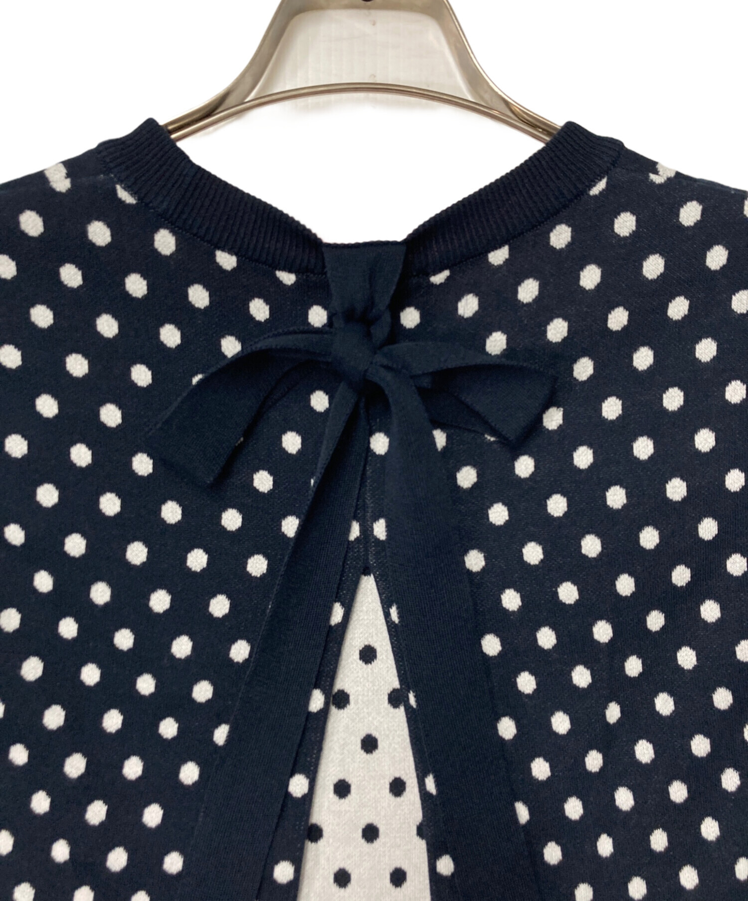 【未使用】yori マリンドットバックリボンジレ　ネイビー　ヨリ　FREE 完売！yori マリンドットバックリボンジレ ネイビー 未使用