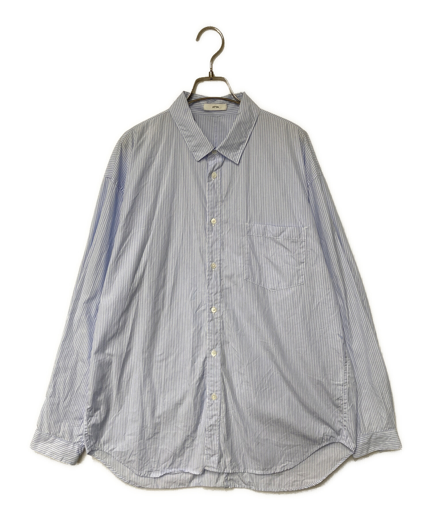 中古・古着通販】ATON (エイトン) GIZA BROAD WASHED SHIRT ブルー