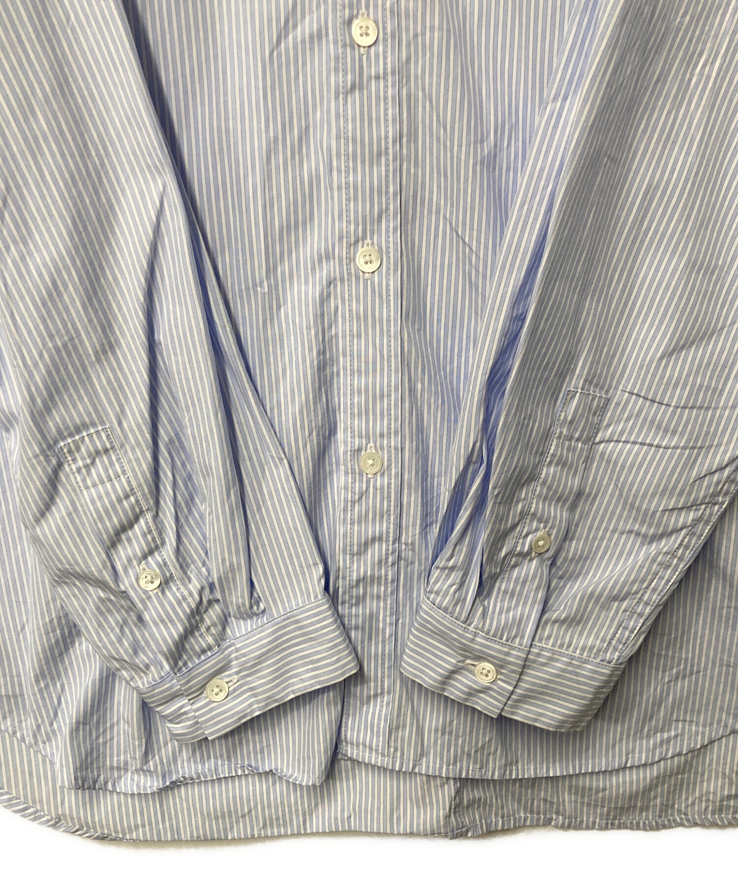 中古・古着通販】ATON (エイトン) GIZA BROAD WASHED SHIRT ブルー 