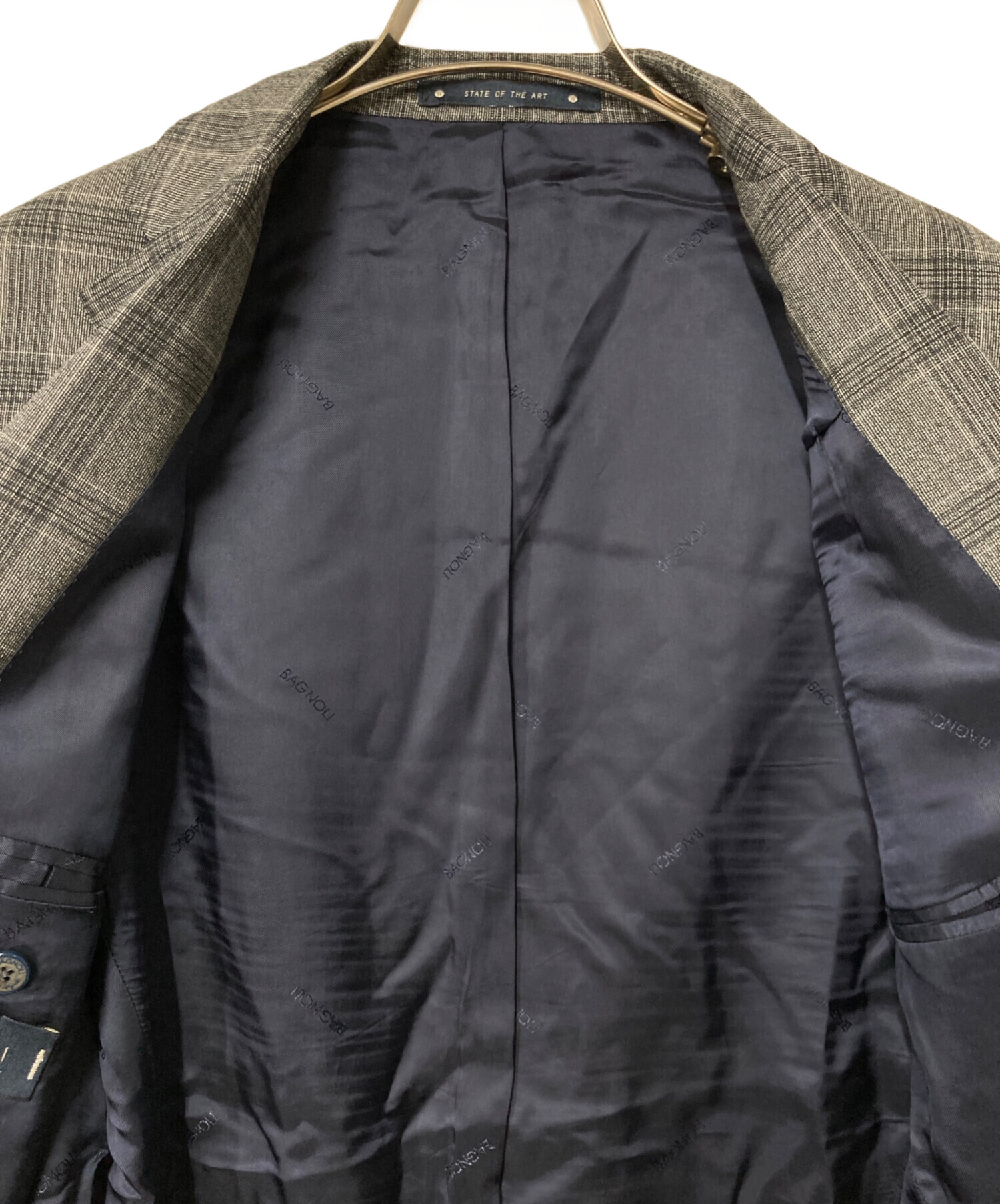 中古・古着通販】BAGNOLI (バニョーリ) チェック2Bウールテーラード 