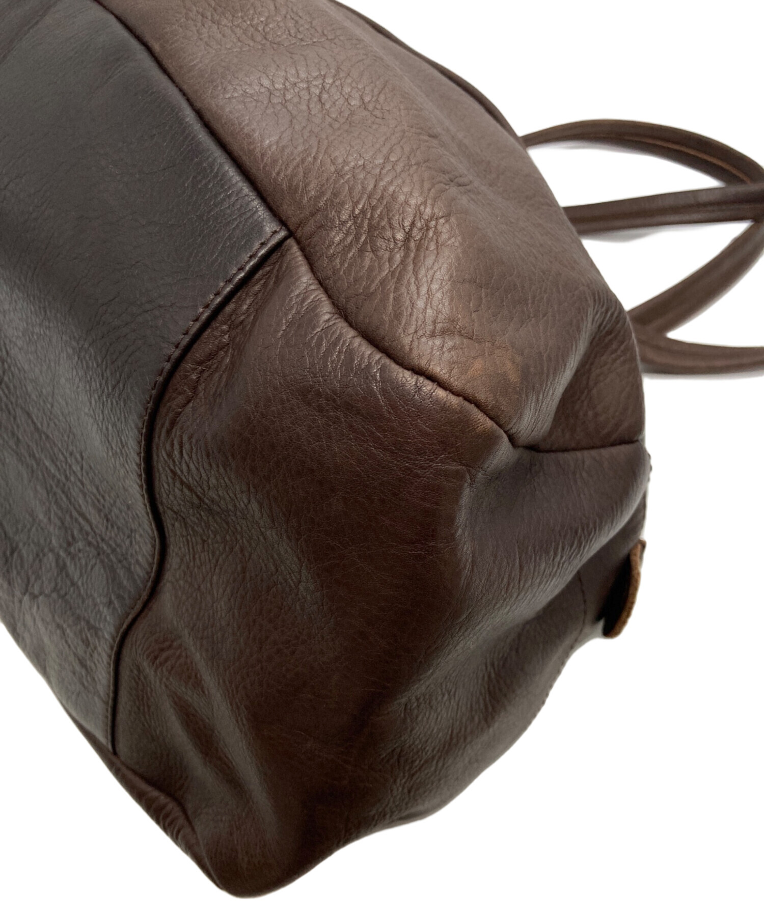最終値下げ！ミスターオリーブ　レザー ボストンバッグ ブラウン 中古・古着通販】MR.OLIVE (ミスターオリーブ) レザーボストンバッグ