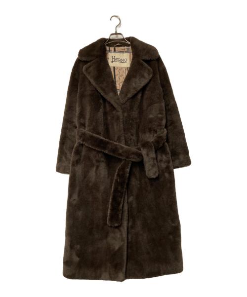 中古・古着通販】HERNO (ヘルノ) エコファーコート ブラウン