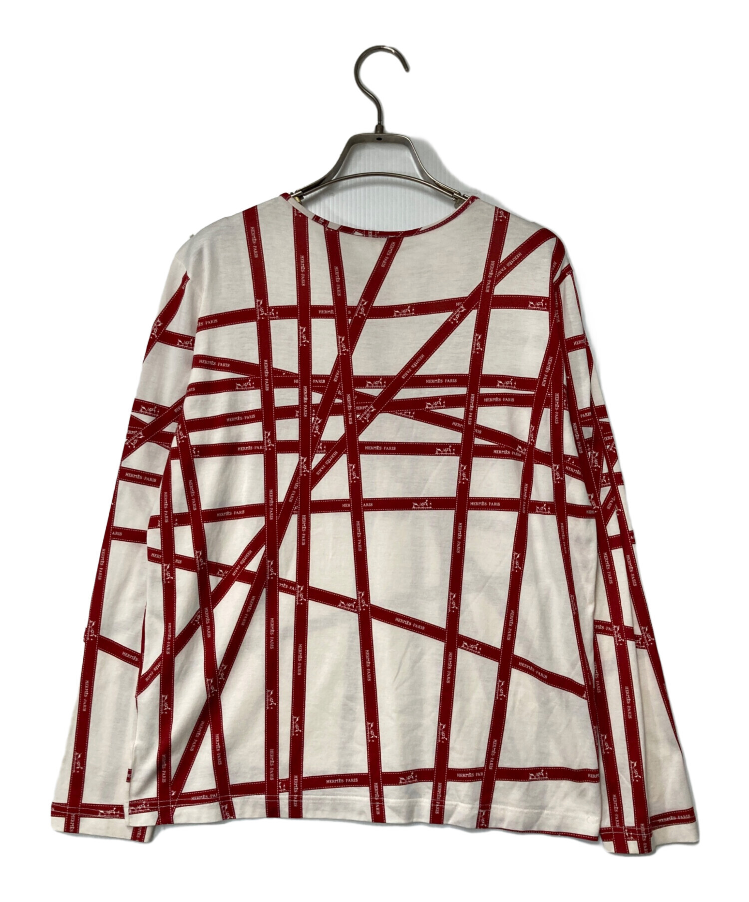 HERMES エルメス 長袖カットソー サイズME ボルデュックリボン柄 HERMES エルメス 長袖カットソー サイズME ボルデュックリボン柄