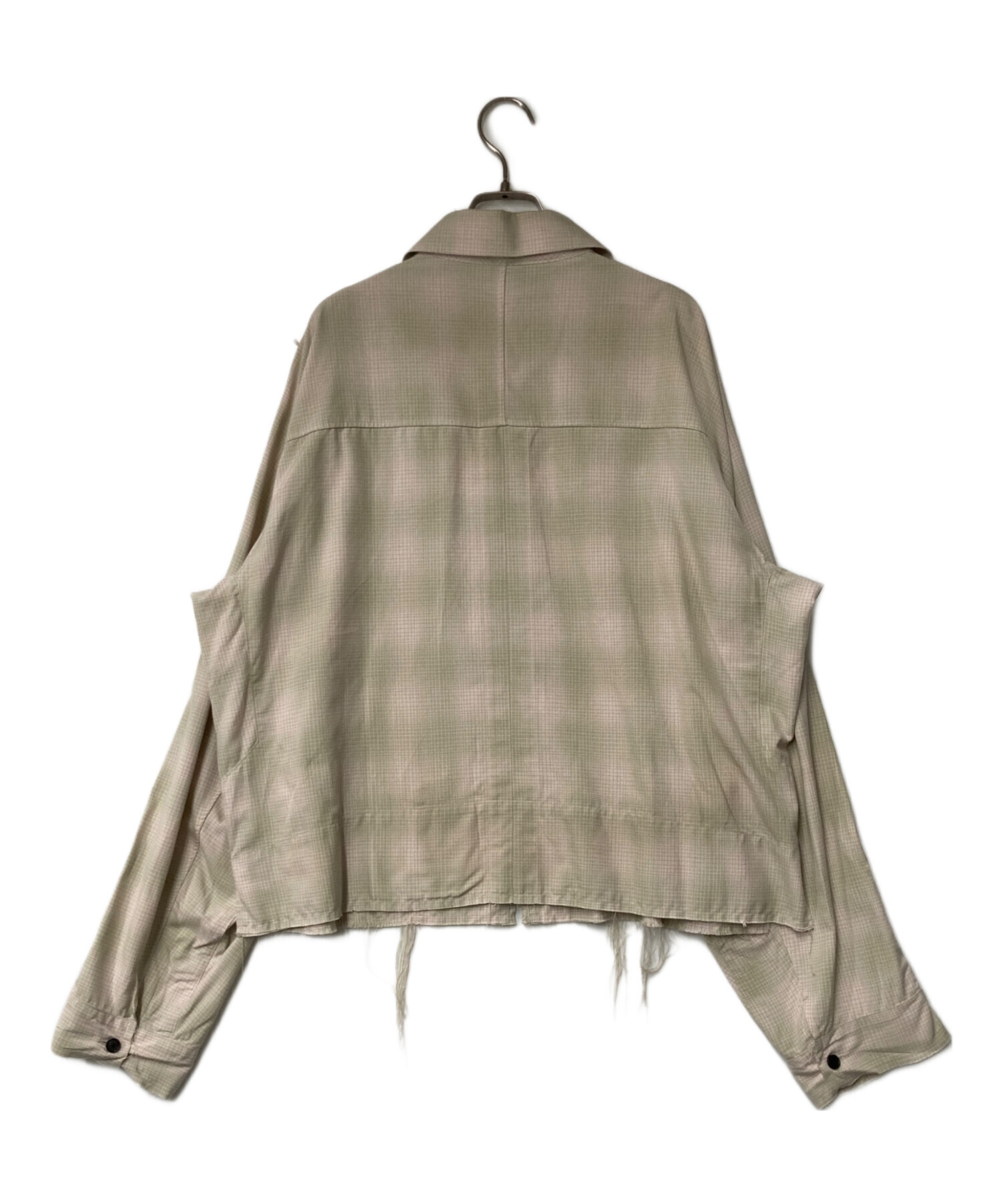 中古・古着通販】ANCELLM (アンセルム) OMBRECHECK SHORT ZIPUP SHIRT 