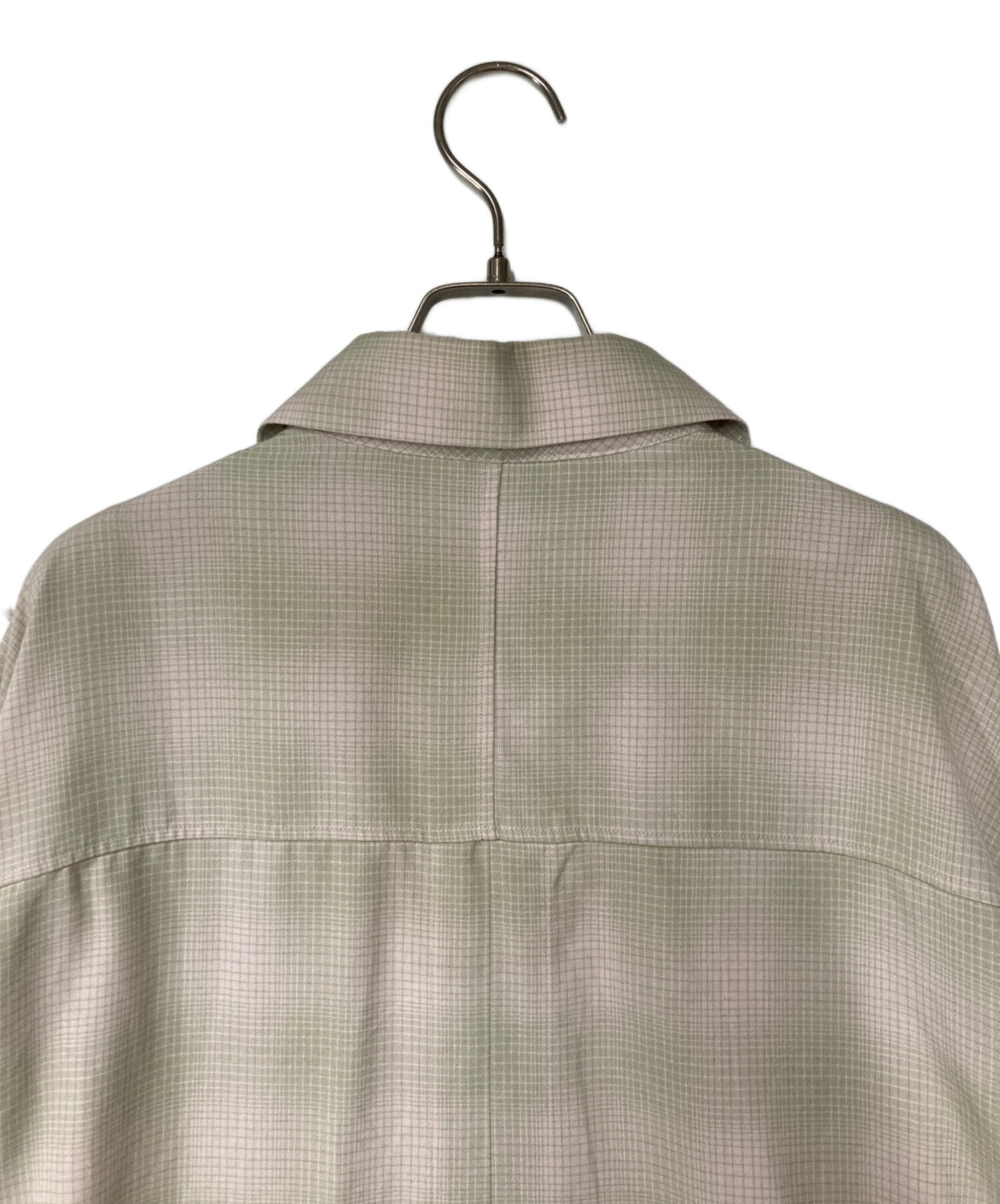 中古・古着通販】ANCELLM (アンセルム) OMBRECHECK SHORT ZIPUP SHIRT 