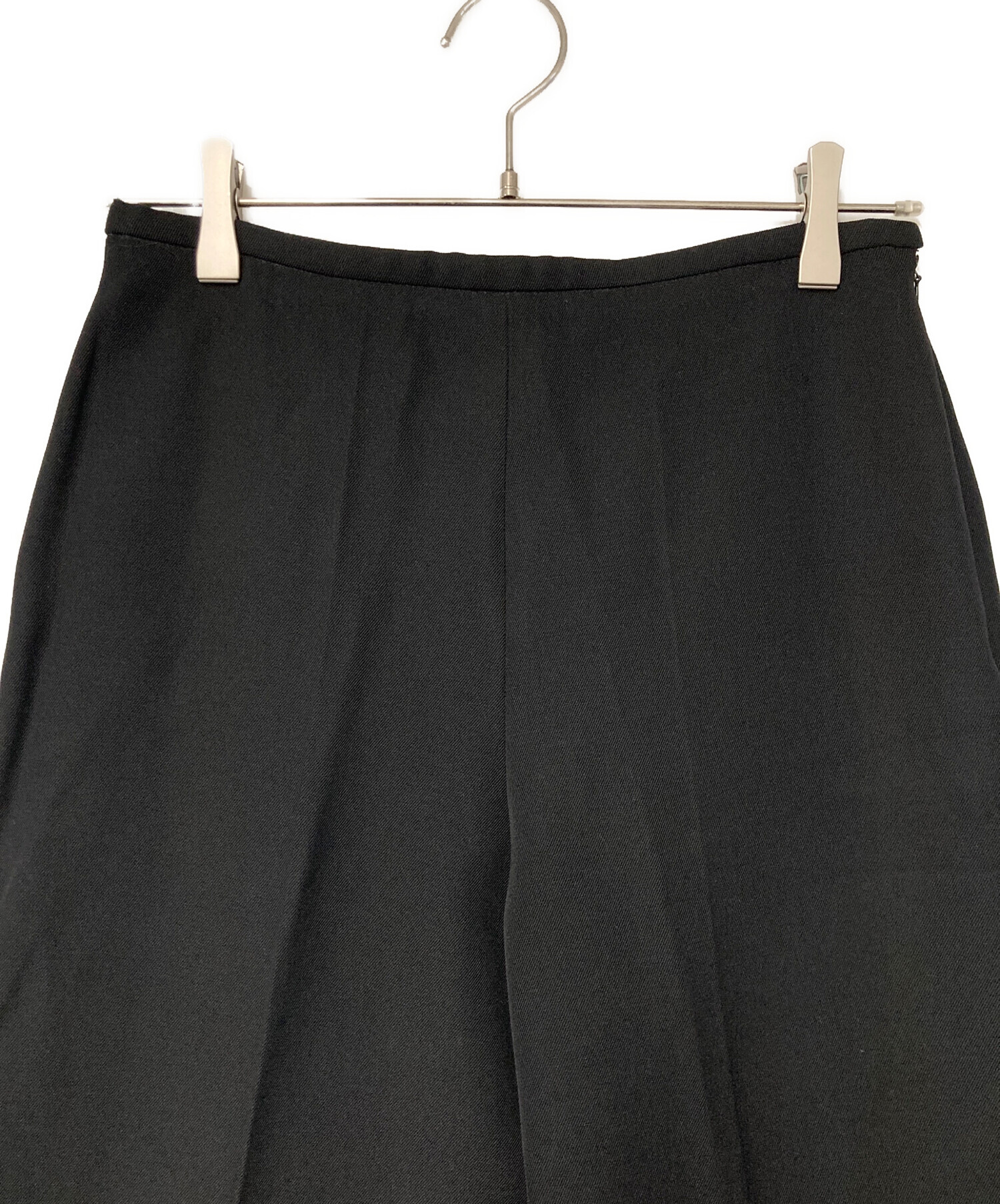 中古・古着通販】PRADA (プラダ) ウールワイドスラックス ブラック