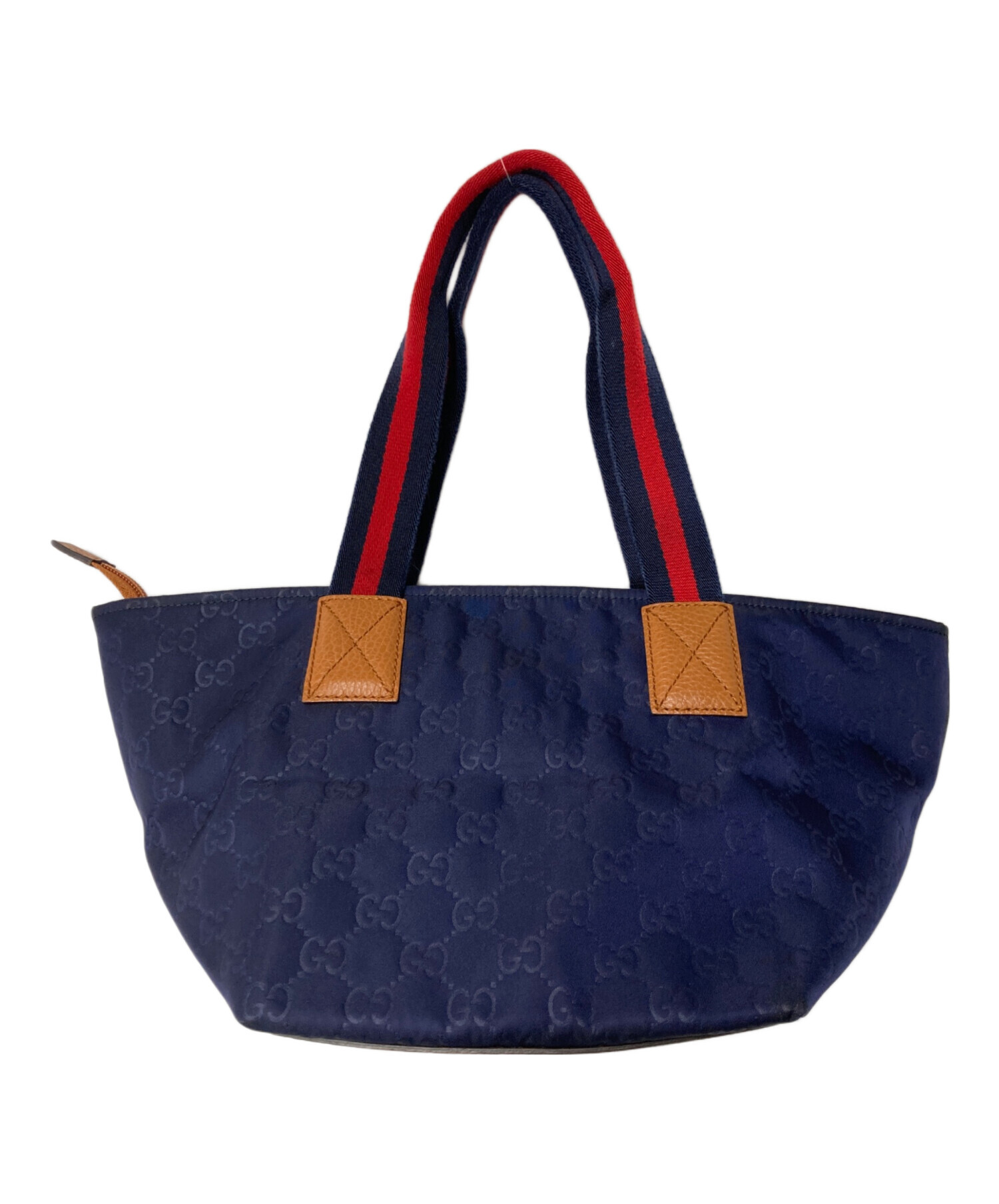 中古・古着通販】GUCCI (グッチ) GG柄 ハンドバッグ ネイビー×ブラウン