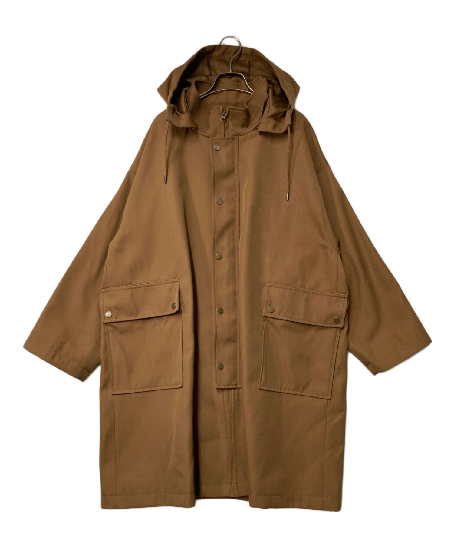 中古・古着通販】SHIPS (シップス) ウール フード コート ブラウン  