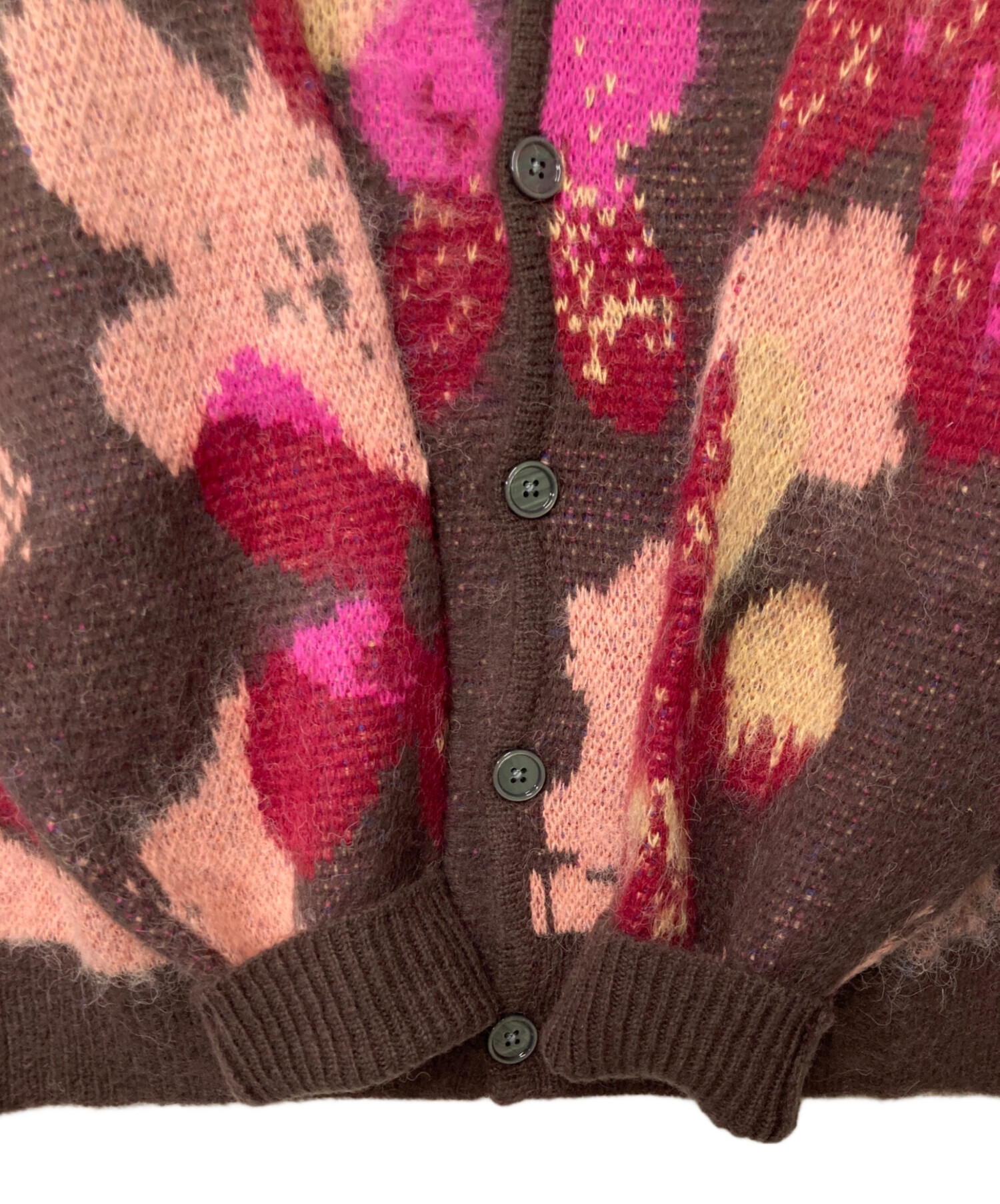 中古・古着通販】PALACE (パレス) HAIRY FLOWER KNIT ブラウン×レッド