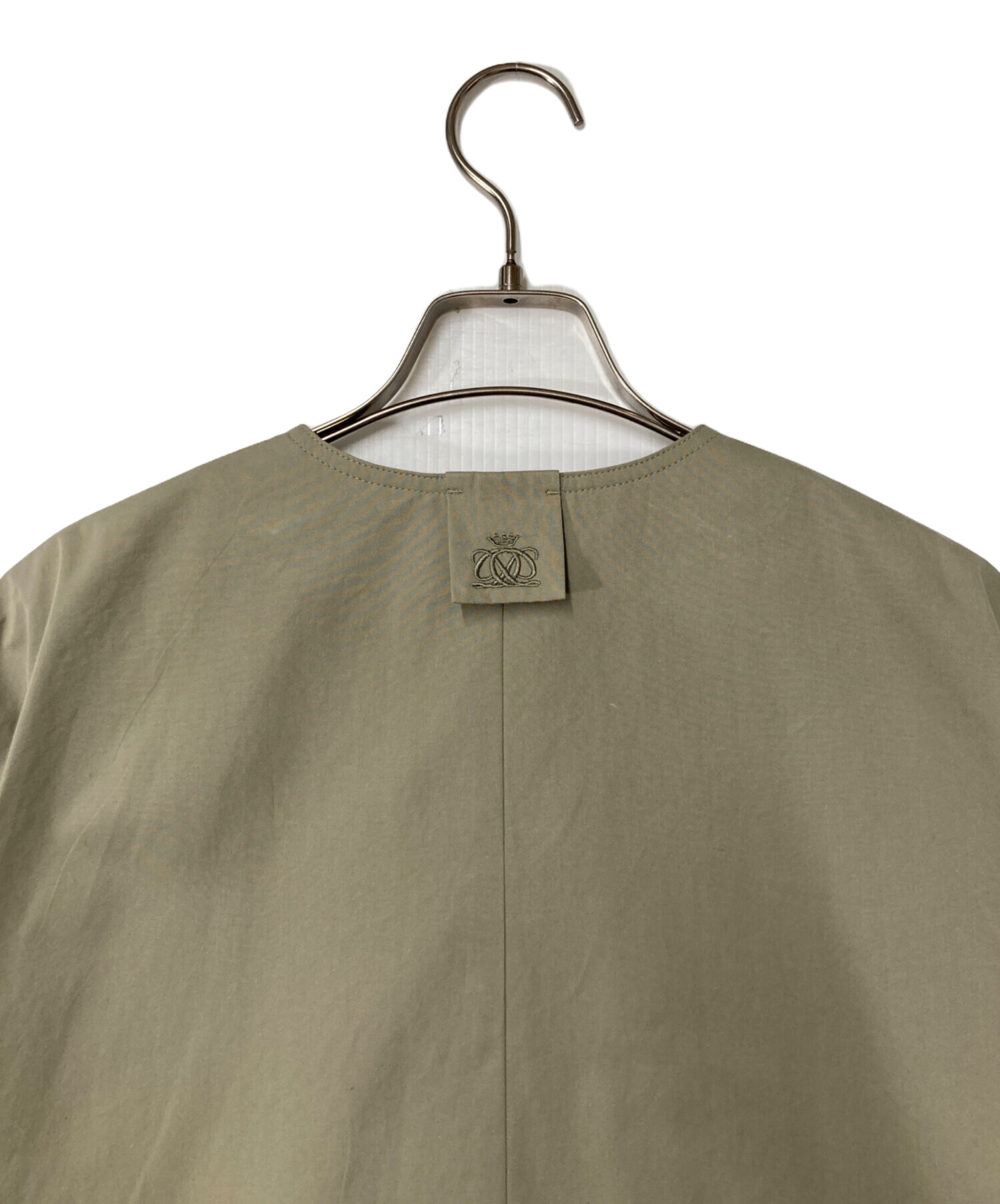 中古・古着通販】DRAWER (ドゥロワー) ノーカラージャケット ベージュ