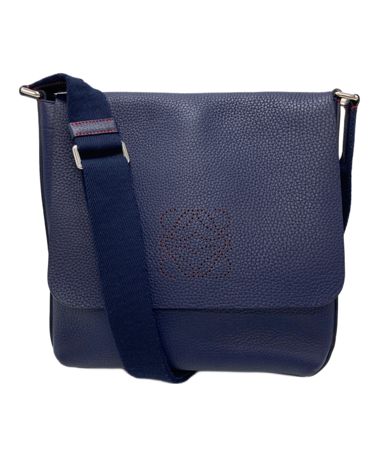 【極美品】ロエベ ミリタリーバッグ ショルダーバッグ アナグラム ネイビー LOEWE ロエベ ショルダーバッグ BOLSO MILITARY ミリタリー XS