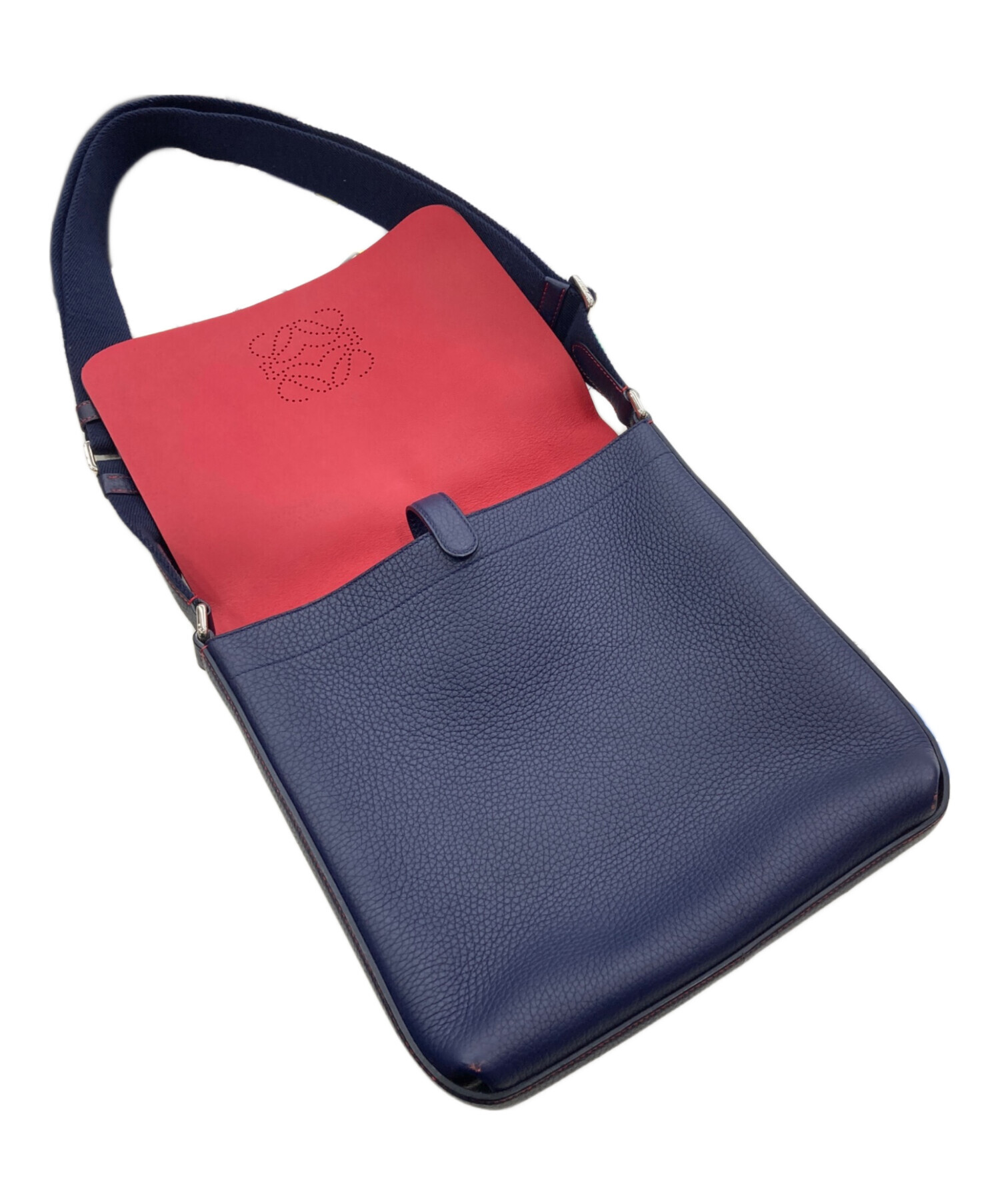 LOEWE レザー フラップショルダーバッグ レッド 【公式通販】