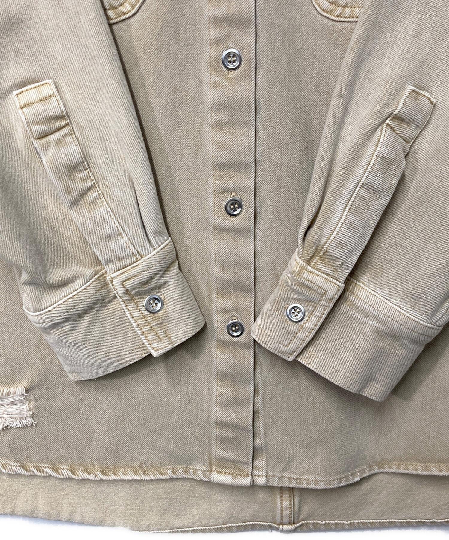 中古・古着通販】Loungedress (ラウンジドレス) ダメージデニムシャツ