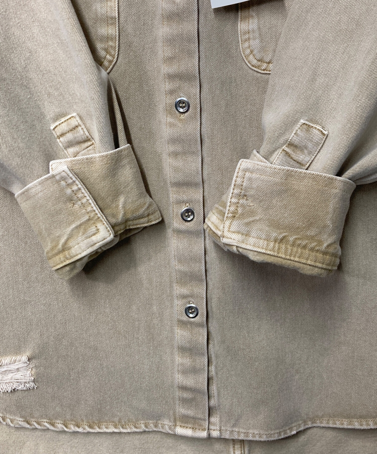 中古・古着通販】Loungedress (ラウンジドレス) ダメージデニムシャツ