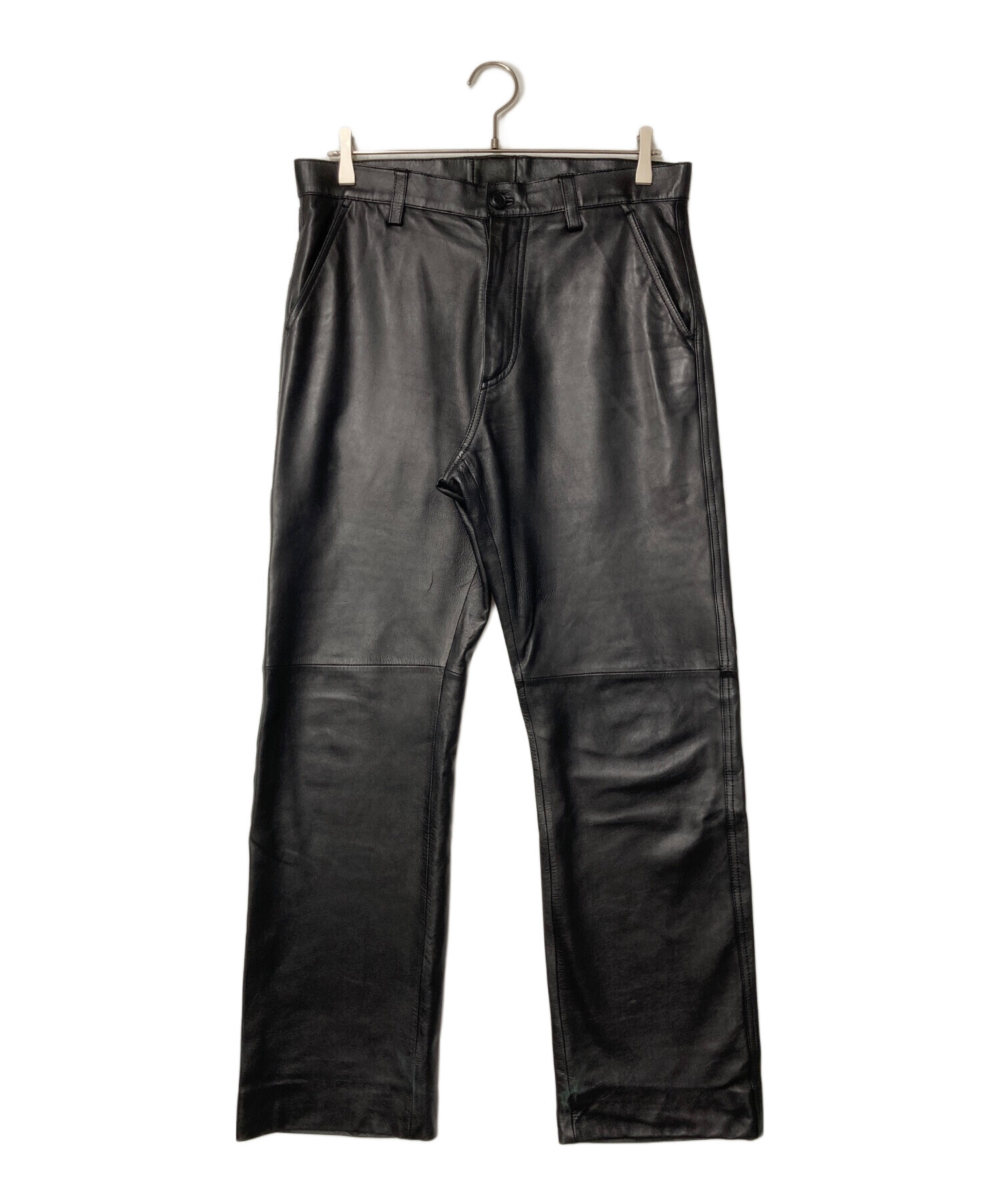 中古・古着通販】Barassi (バラシ) ラムレザーパンツ ブラック サイズ 