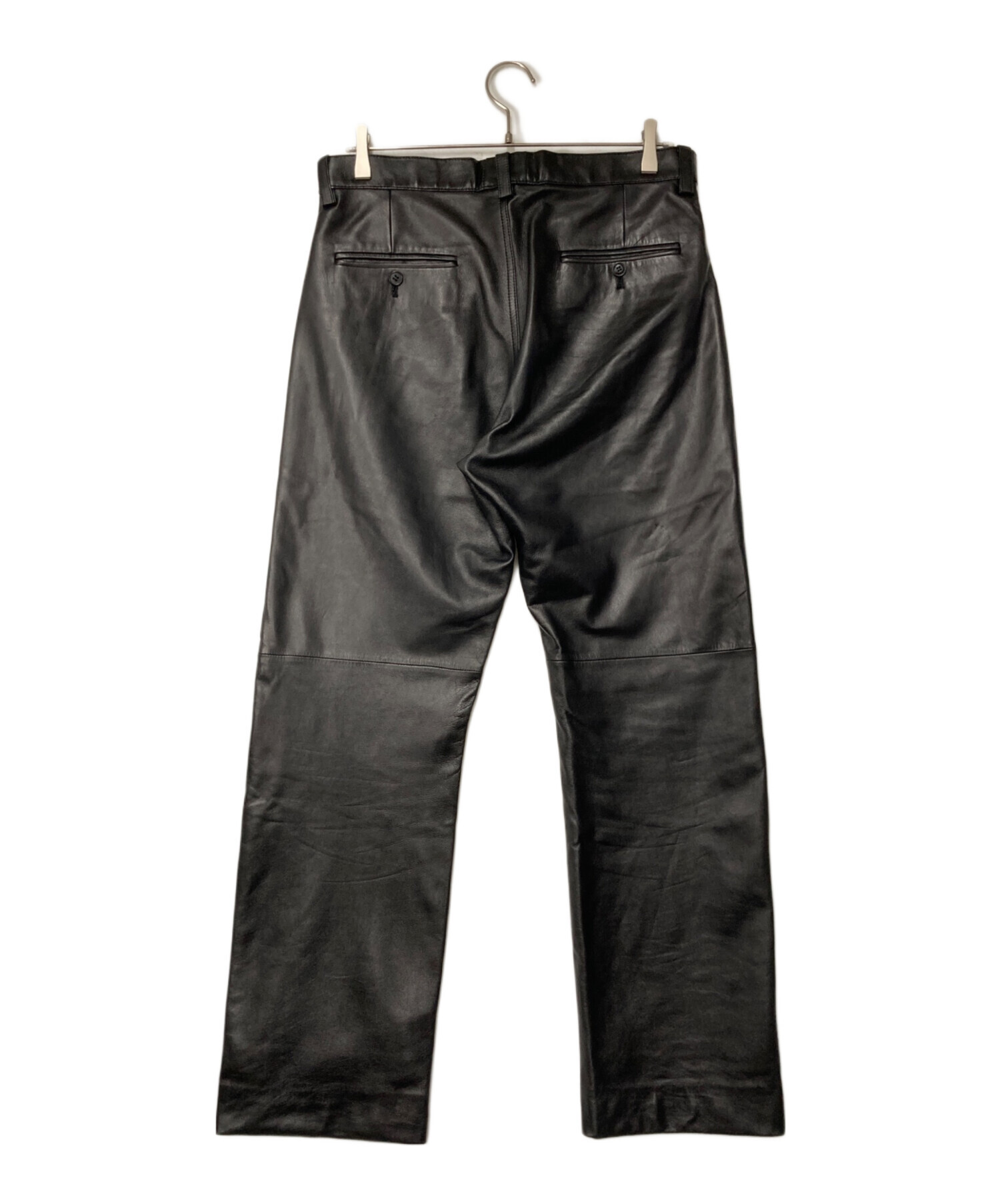 中古・古着通販】Barassi (バラシ) ラムレザーパンツ ブラック サイズ