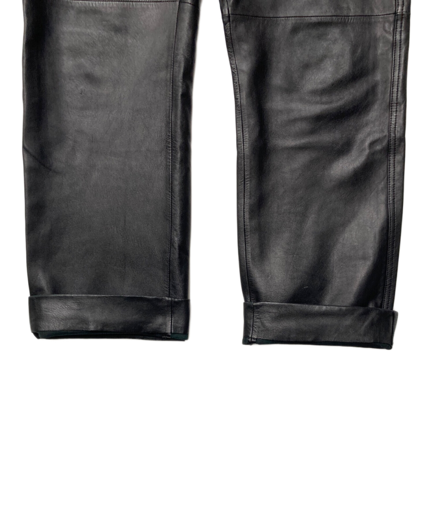 barassi バラシ 5L 羊革 ラムレザー レザーパンツ 本革 中古・古着通販】Barassi (バラシ) ラムレザーパンツ ブラック サイズ