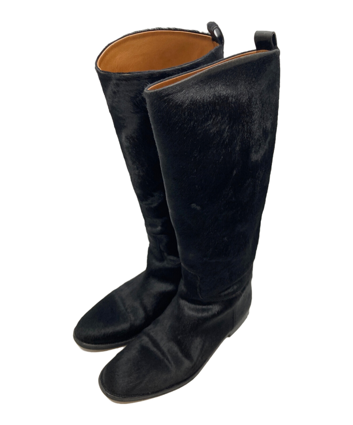 中古・古着通販】HERMES (エルメス) ハラコ ロングブーツ ブラック 