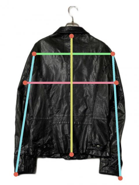 Lサイズ 未使用 タグ付き ディーゼル ラムレザー　ライダースジャケット 総柄 中古・古着通販】DIESEL (ディーゼル) ラムレザーライダースジャケット