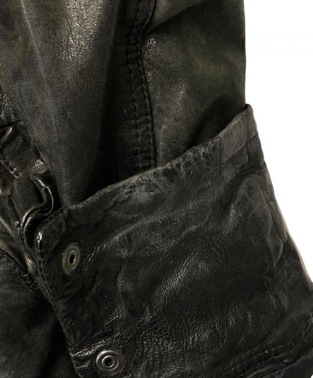 Lサイズ 未使用 タグ付き ディーゼル ラムレザー　ライダースジャケット 総柄 中古・古着通販】DIESEL (ディーゼル) ラムレザーライダースジャケット