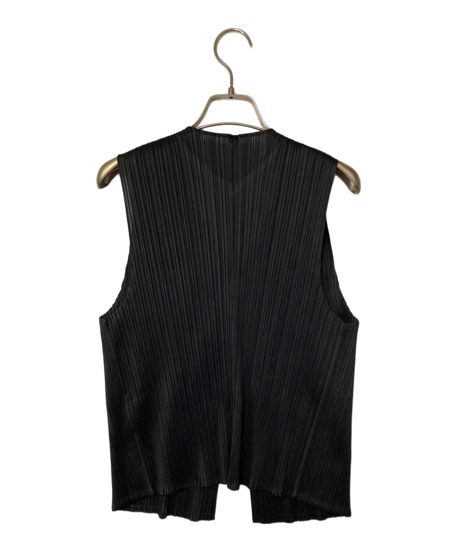 PLEATS PLEASE プリーツプリーズ ジップ ベスト ブラック 中古・古着通販】PLEATS PLEASE (プリーツプリーズ) プリーツベスト