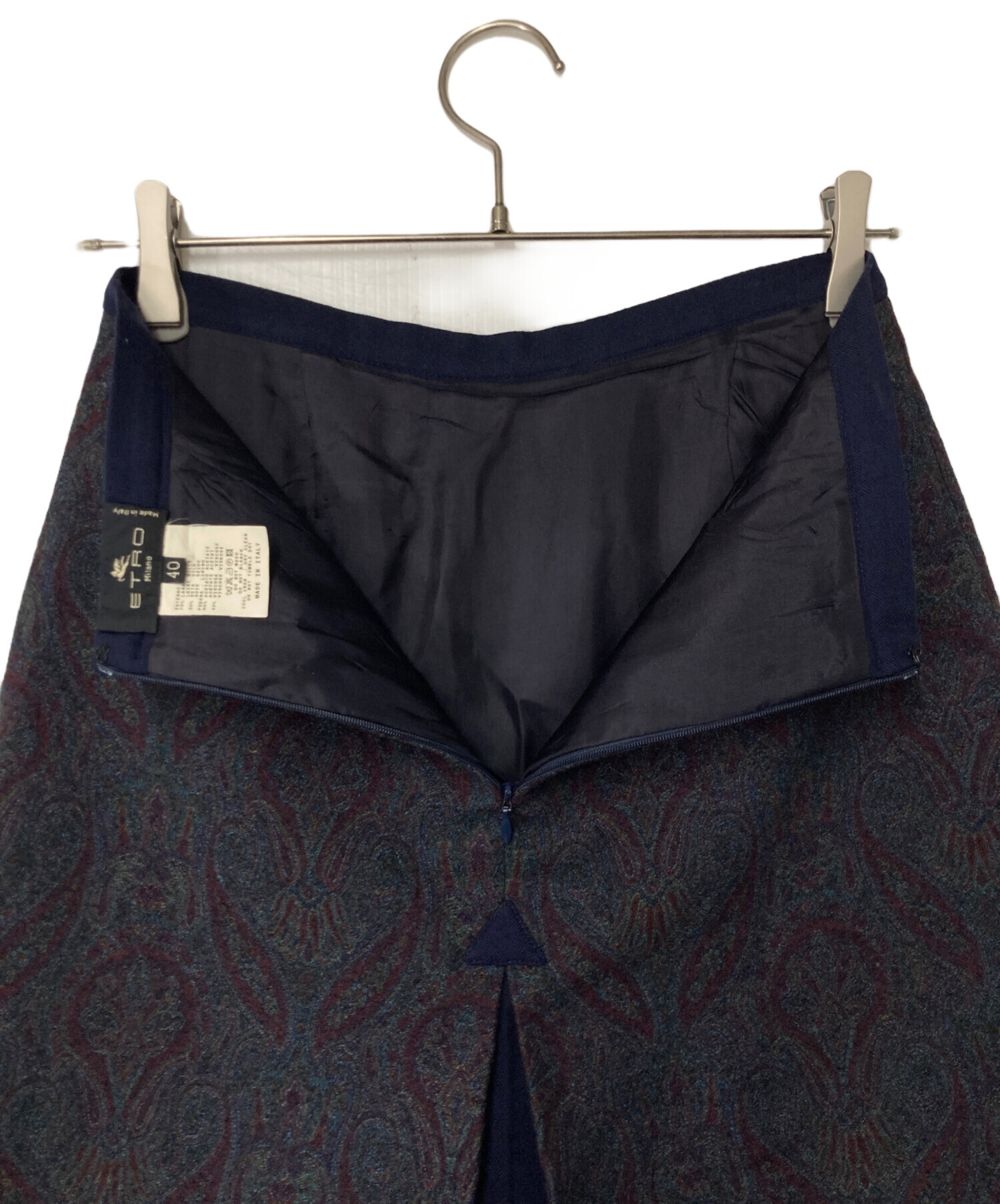 中古・古着通販】ETRO (エトロ) ウールシルクペイズリー柄スカート