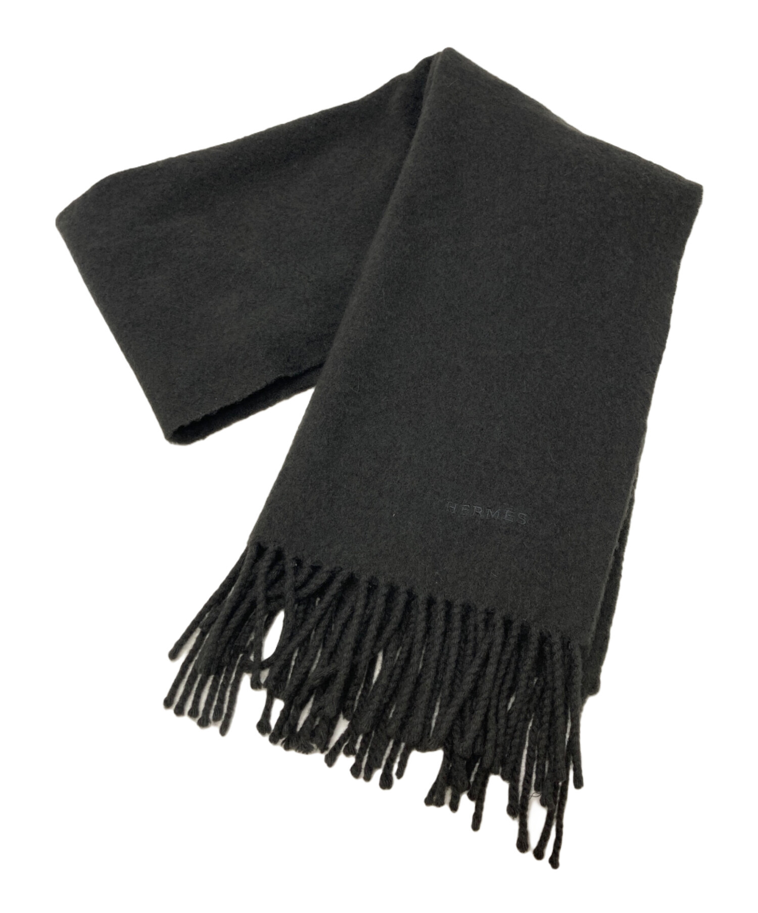 中古・古着通販】HERMES (エルメス) カシミヤマフラー グレー