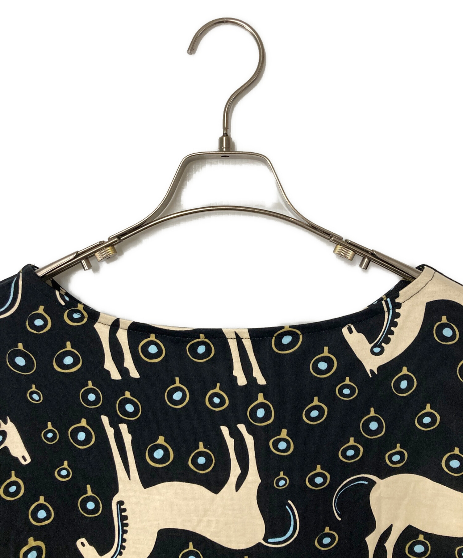 中古・古着通販】marimekko (マリメッコ) ムスタタンマ 総柄ワンピース