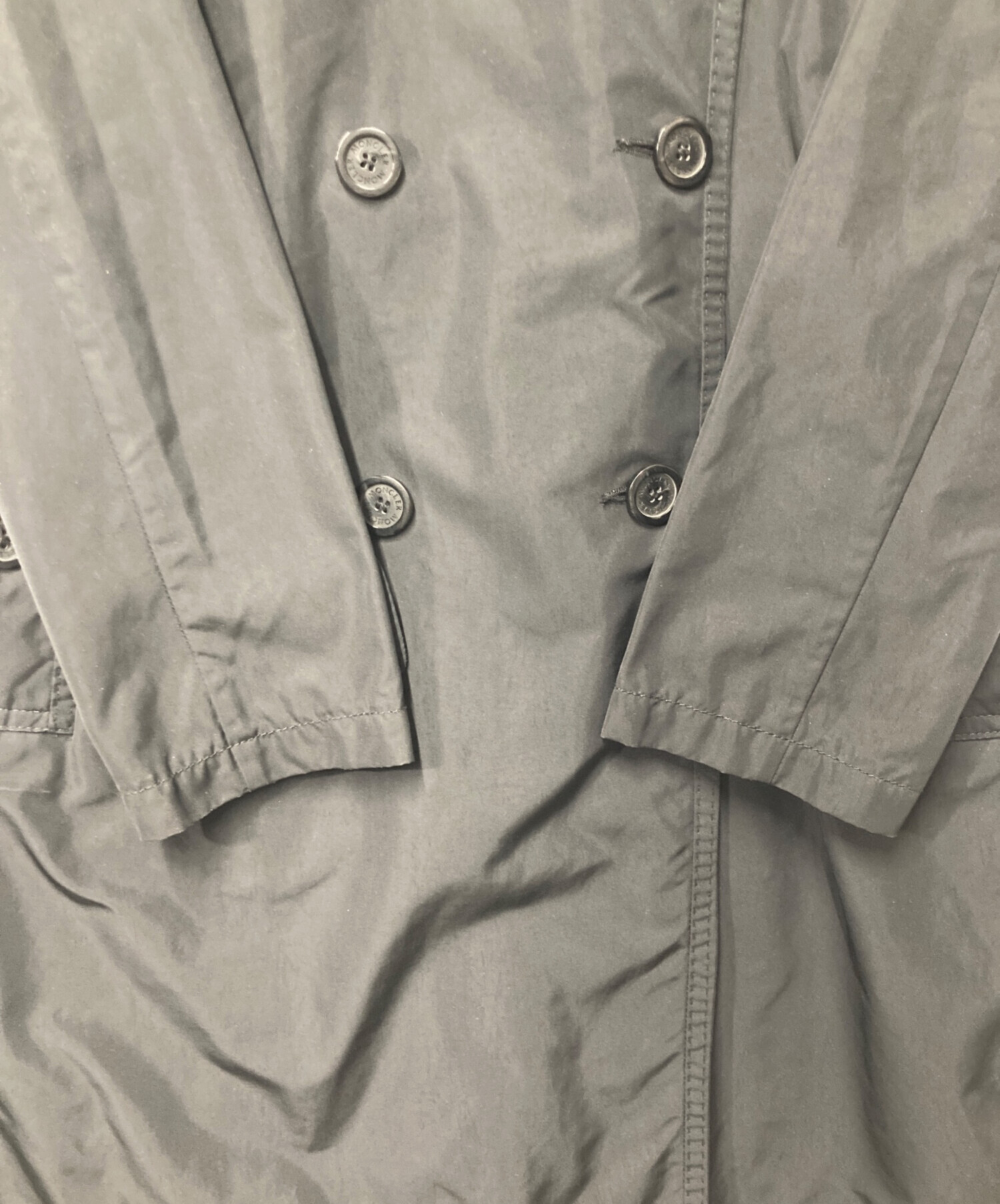 中古・古着通販】MONCLER (モンクレール) トレンチコート ブラック