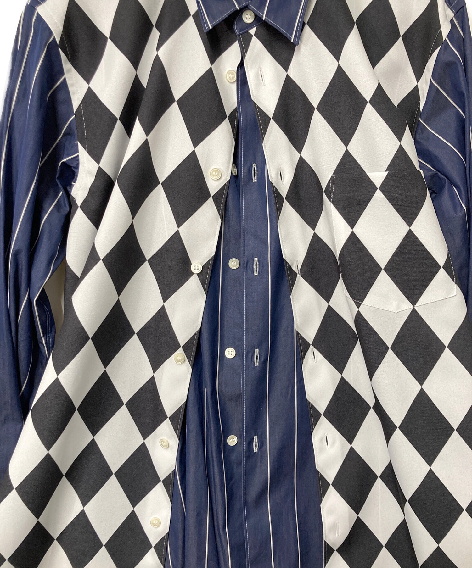 G738 M コムデギャルソンオムプリュス ストライプ 長袖 シャツ メンズ 中古・古着通販】COMME des GARCONS HOMME PLUS (コムデギャルソンオム