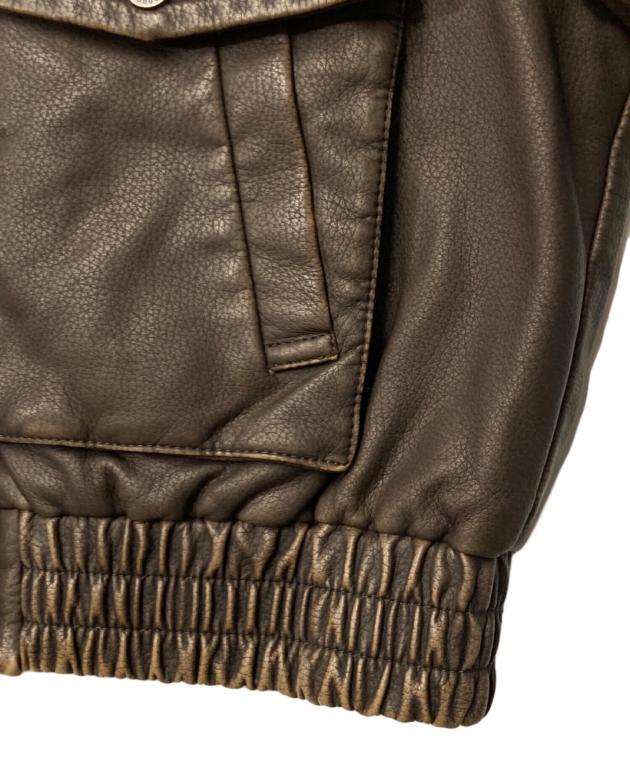 【未使用】SLY AGING F／LEATHER FLIGHT ジャケット　1 スライ SLY AGING F／LEATHER FLIGHT ジャケット （BLU