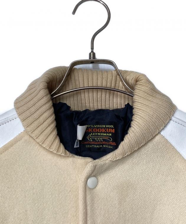 中古・古着通販】skookum (スクーカム) レザースリーブスタジャン USA