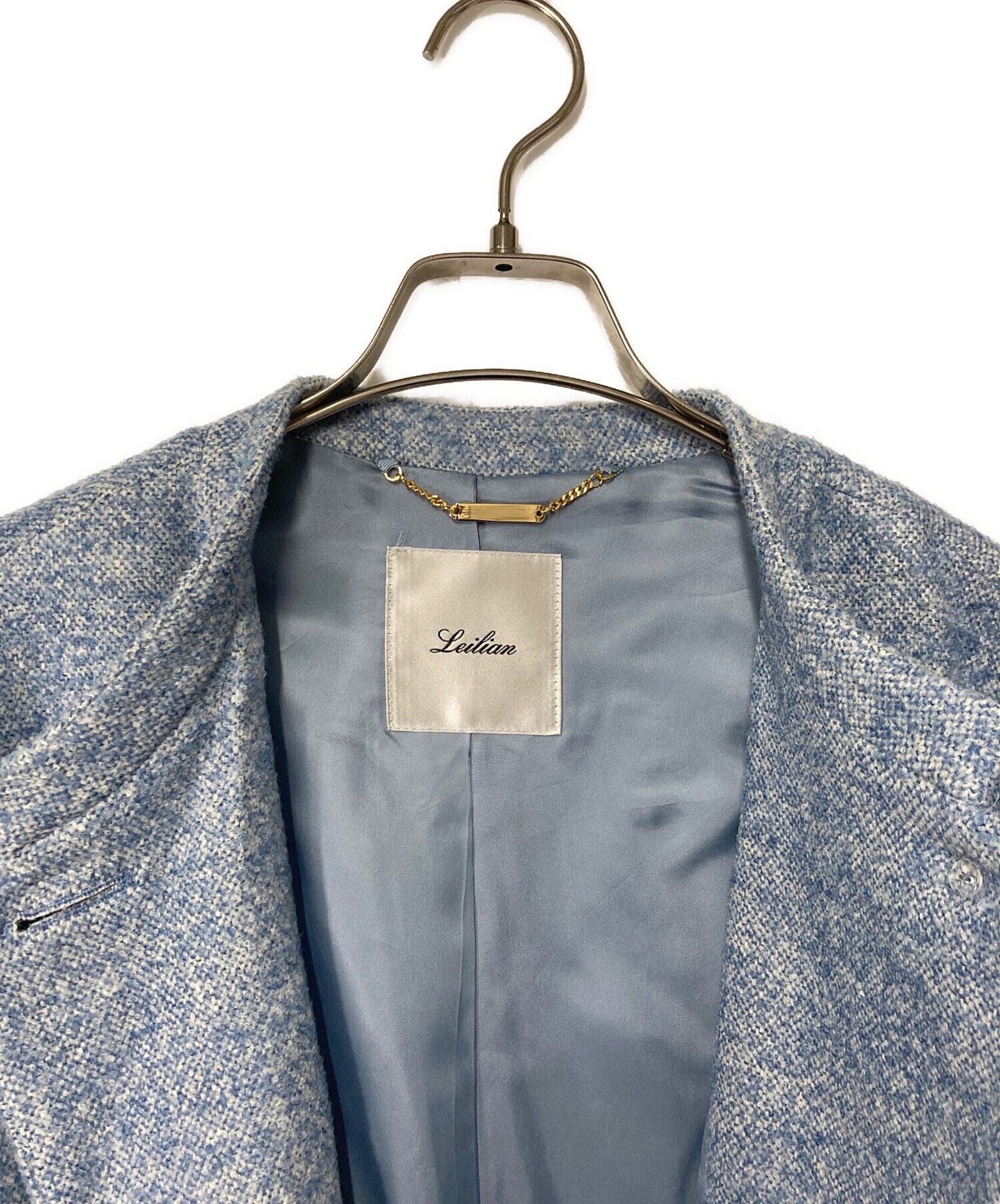 中古・古着通販】Leilian (レリアン) ツイード比翼スタンドカラー
