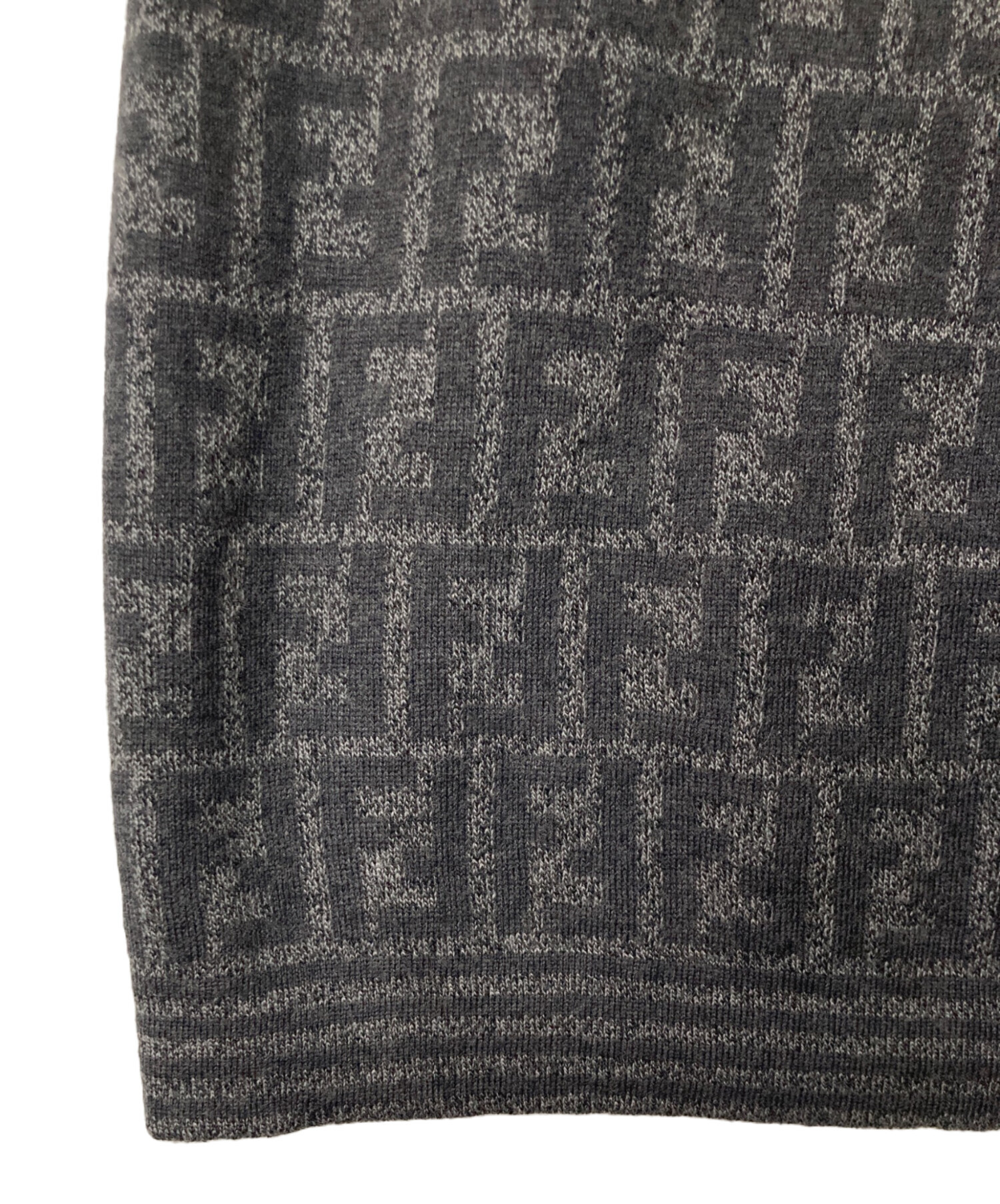 美品✨ FENDI FF ズッカ スカート グレー ブラック Lサイズ相当 中古・古着通販】FENDI (フェンディ) ズッカ柄 ウールニットスカート