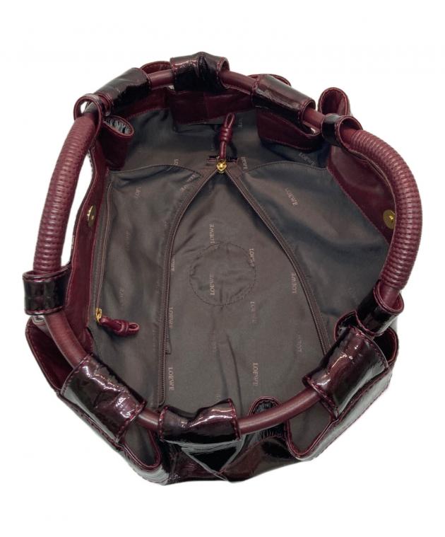 LOEWE ロエベ ナッパアイレ エナメル アナグラム バーガンディ 中古・古着通販】LOEWE (ロエベ) ナッパアイレ アナグラム エナメル