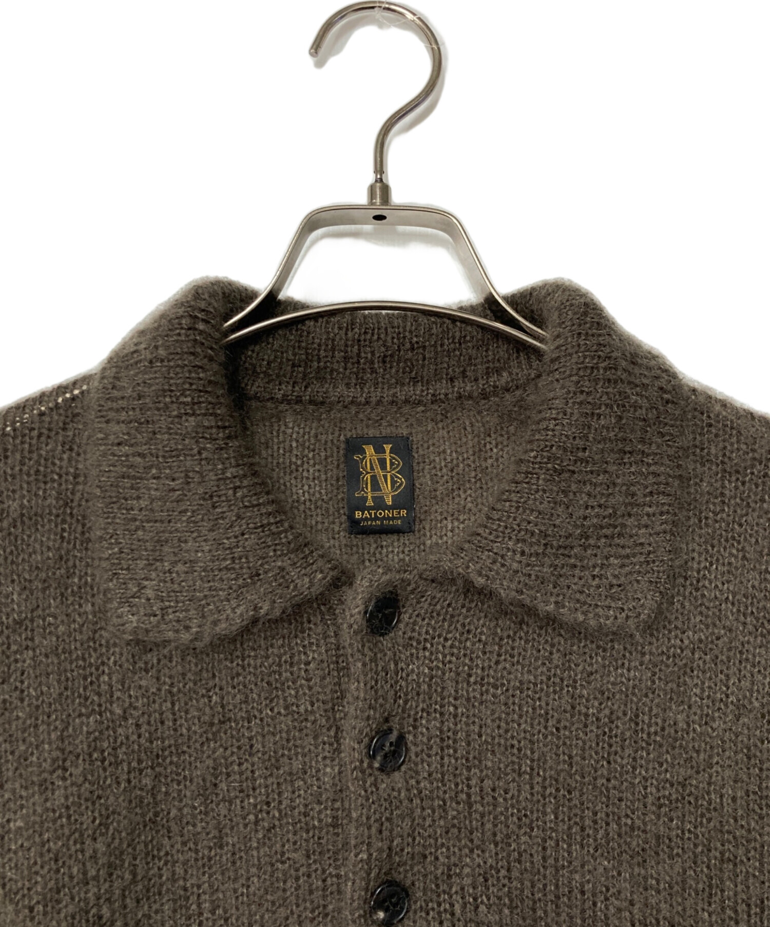 中古・古着通販】BATONER (バトナ―) PURE MOHAIR POLO ブラウン サイズ 