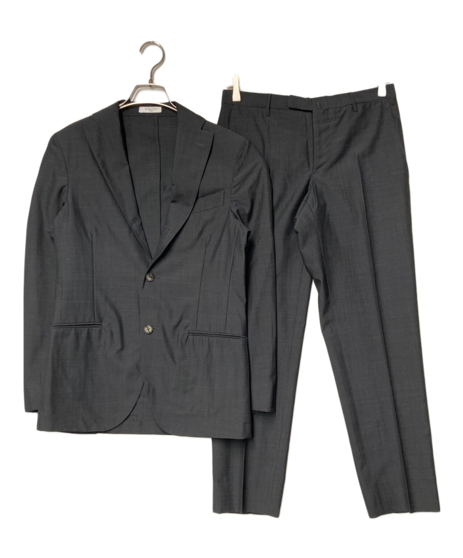 BOGLIOLI スーツ　44 中古・古着通販】BOGLIOLI (ボリオリ) ウールコットンヘリンボーン3B段