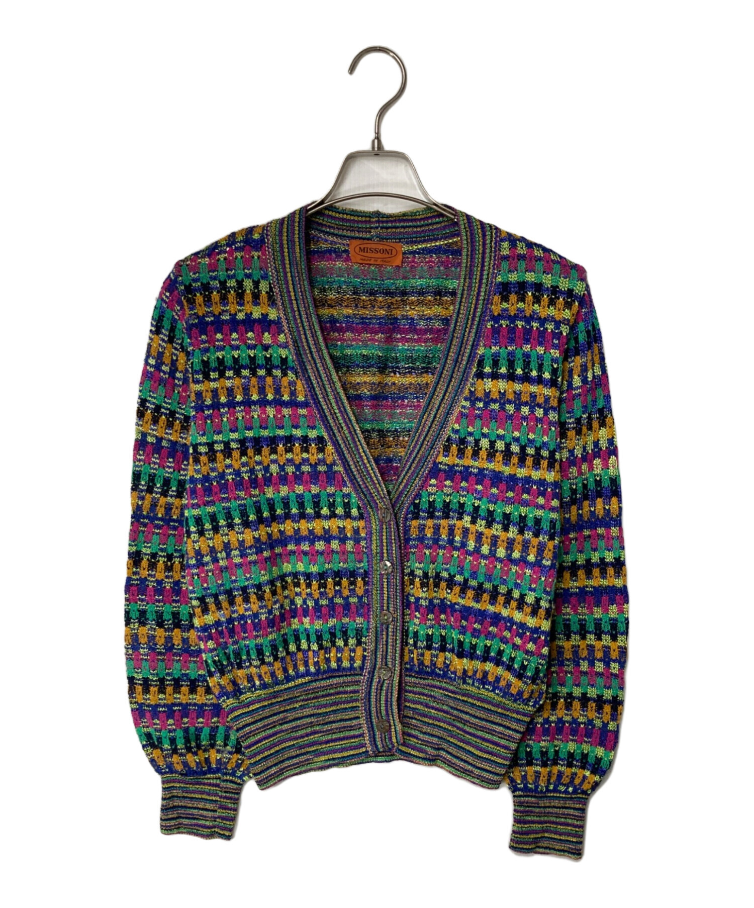 ミッソーニ MISSONI カーディガン 中古・古着通販】missoni (ミッソーニ) 総柄カーディガン マルチカラー