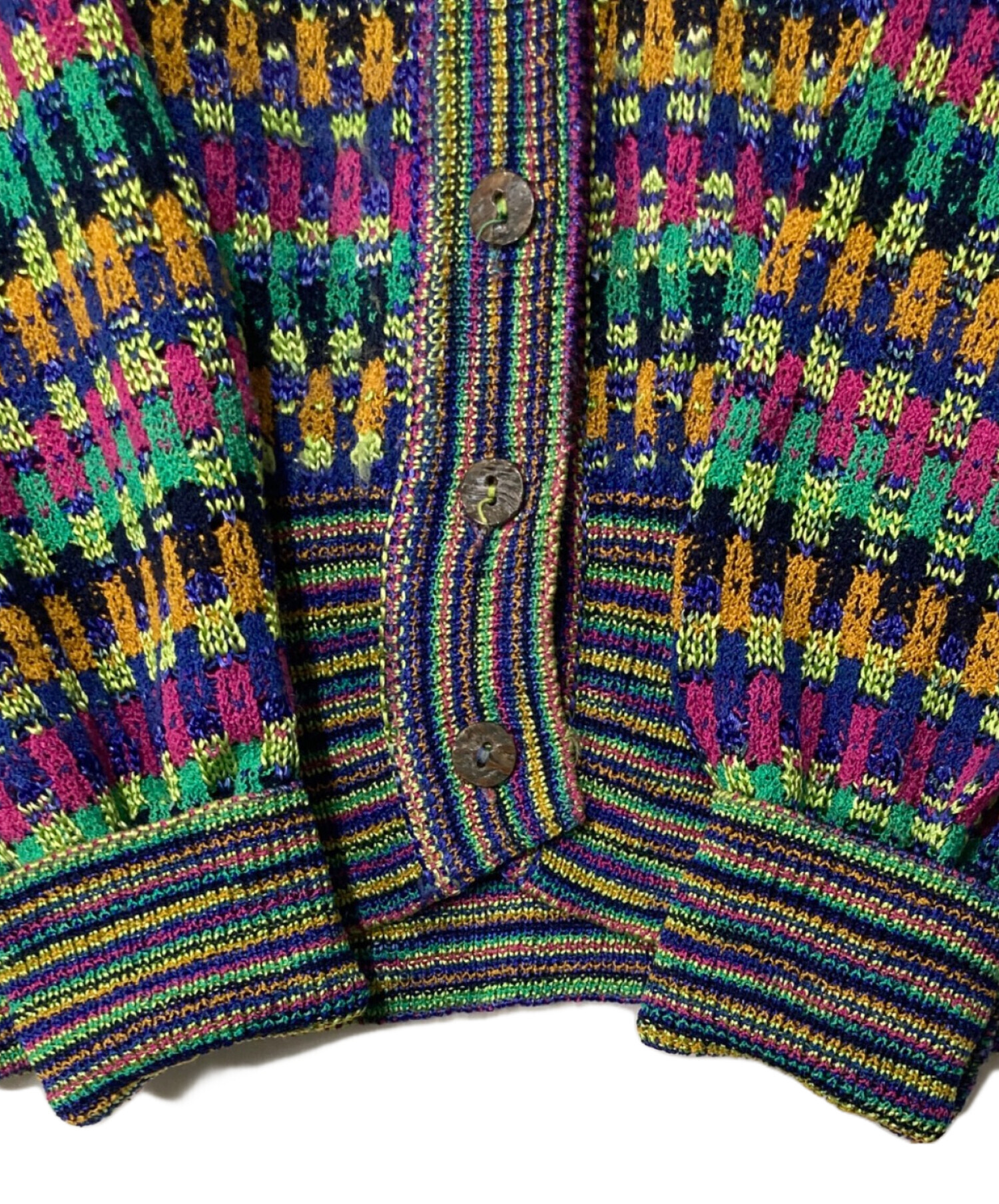MISSONI マルチカラー レインボーボーダー カーディガン イタリア製 38 MISSONI マルチカラー レインボーボーダー カーディガン イタリア製 38