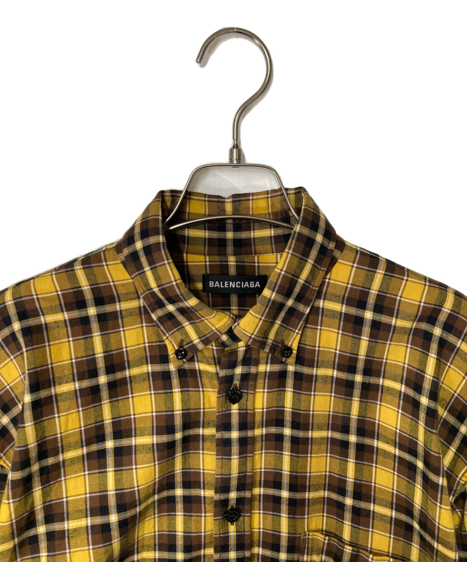 中古・古着通販】BALENCIAGA (バレンシアガ) チェックシャツ イエロー