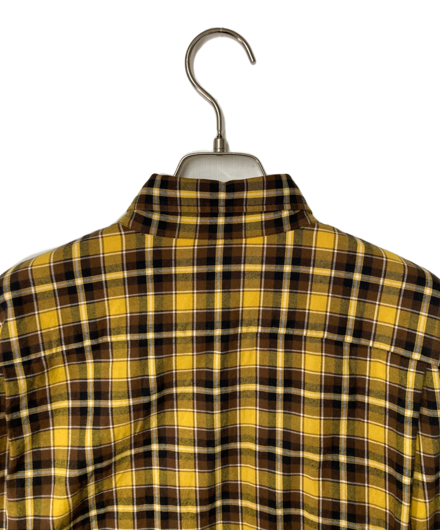 バレンシアガ BALENCIAGAチェックシャツ 長袖シャツイエロー ブラウン 中古・古着通販】BALENCIAGA (バレンシアガ) チェックシャツ イエロー