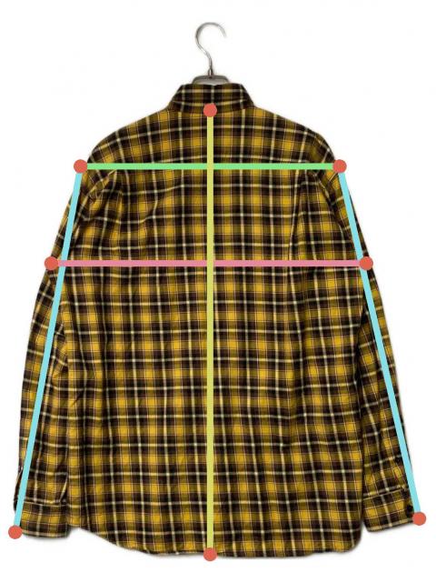 バレンシアガ BALENCIAGAチェックシャツ 長袖シャツイエロー ブラウン 中古・古着通販】BALENCIAGA (バレンシアガ) チェックシャツ イエロー