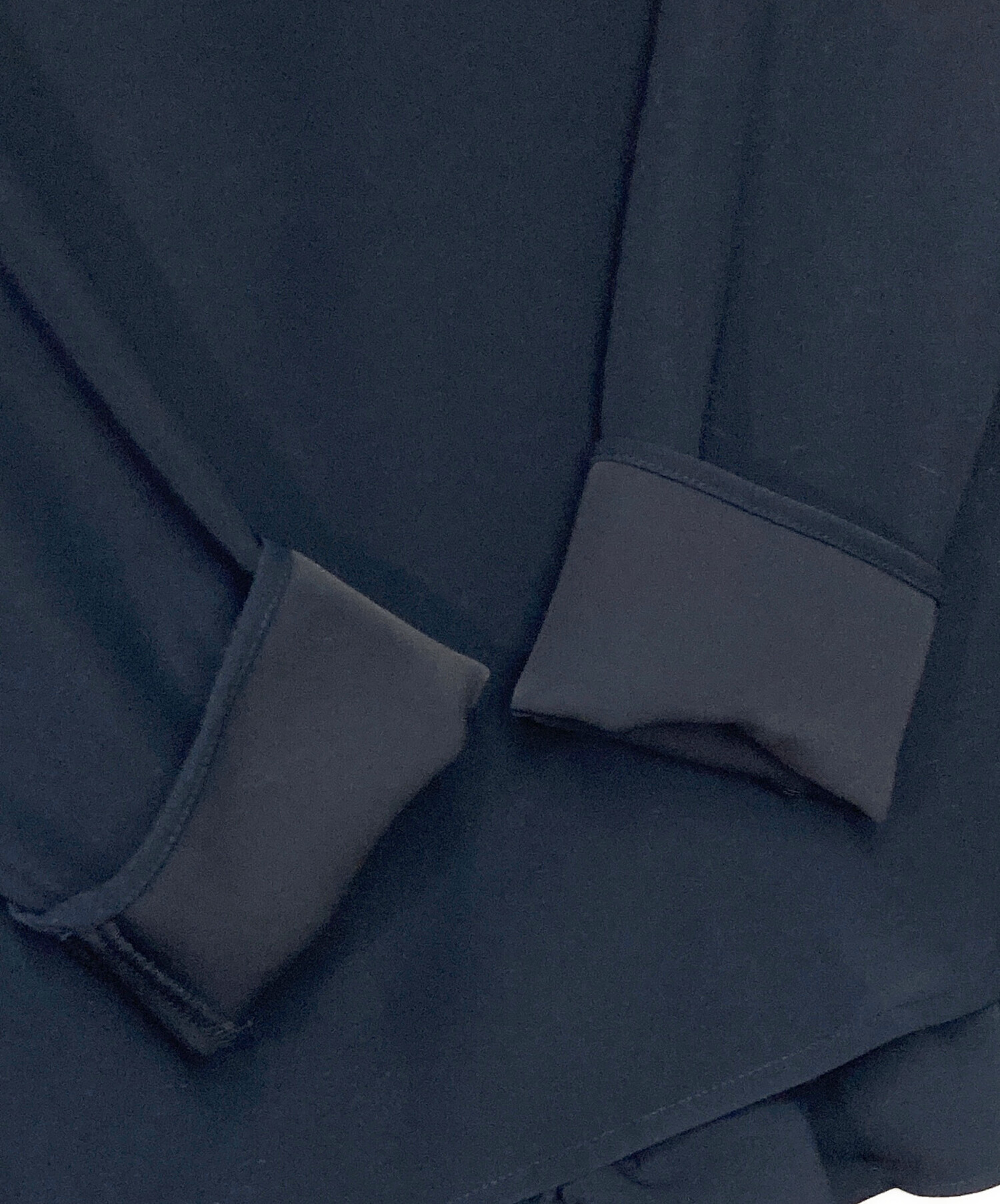 ヨーコチャン ブルー　ブラウス　長袖 YOKO CHAN フレアポイントヘムブラウス