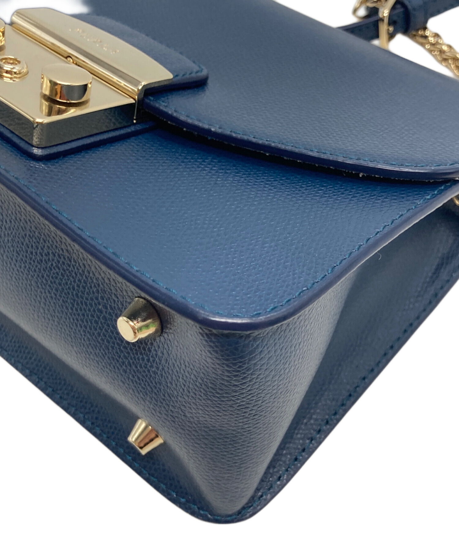中古・古着通販】FURLA (フルラ) チェーンショルダーバッグ ネイビー