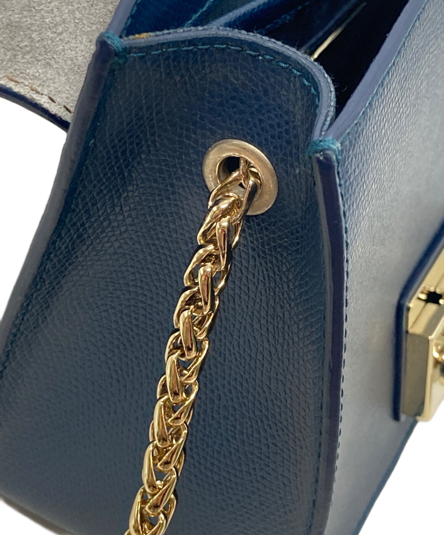 中古・古着通販】FURLA (フルラ) チェーンショルダーバッグ ネイビー