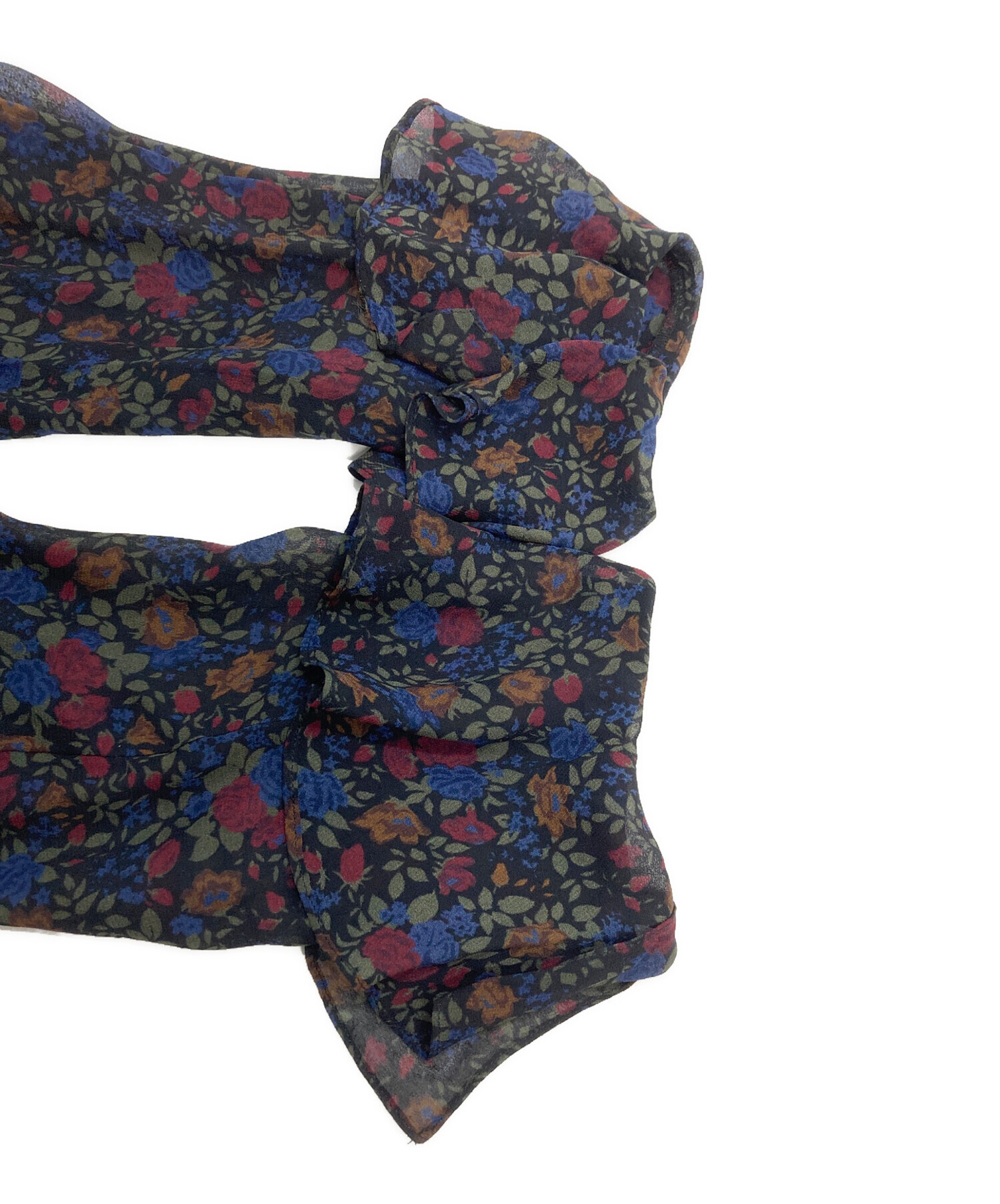 【極美品】ローレンラルフローレン 前後2WAYカシュクールワンピース リボン 黒 中古・古着通販】POLO RALPH LAUREN (ポロ・ラルフローレン) 花柄