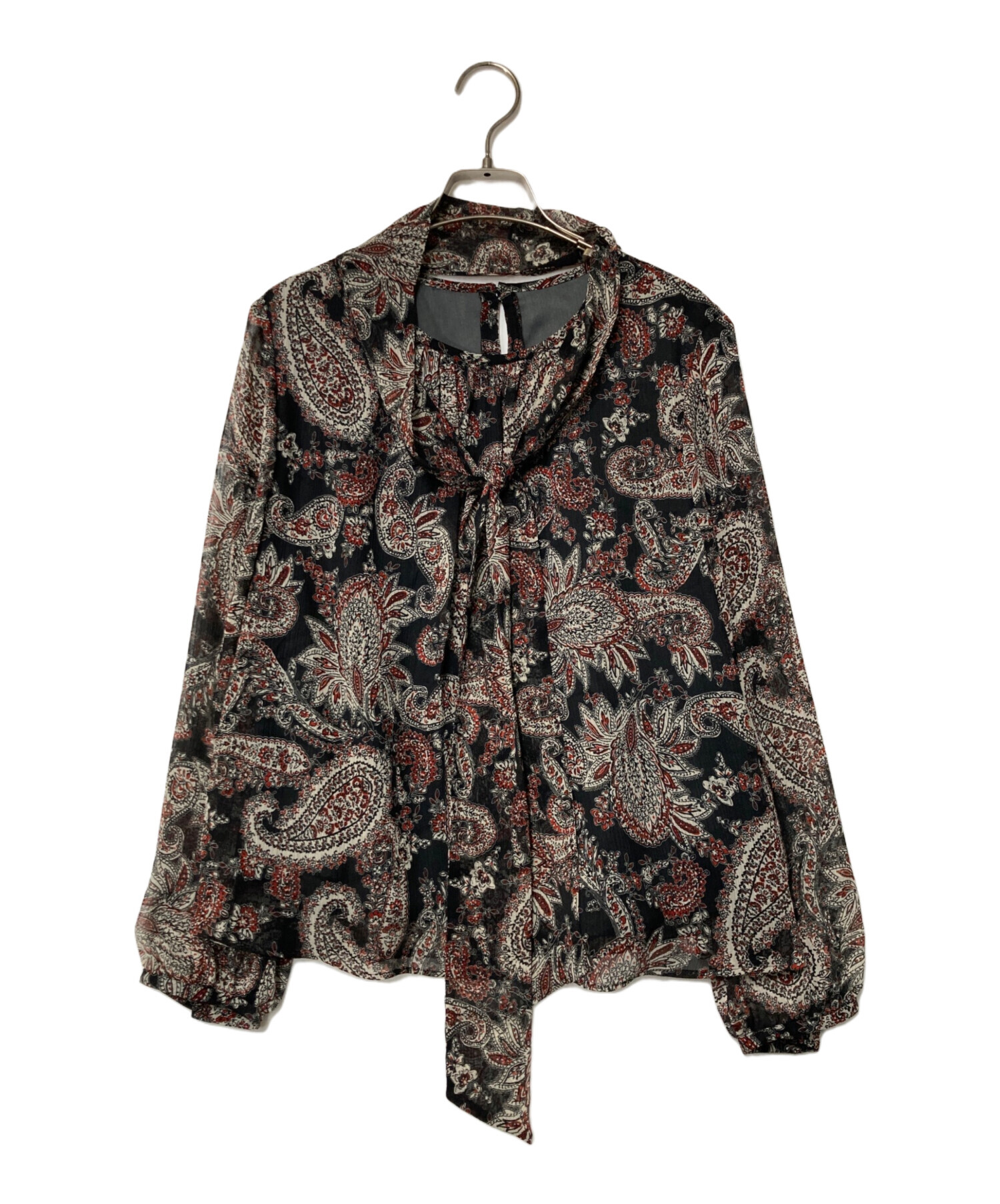 中古・古着通販】Leilian (レリアン) シアーペイズリー柄ボウタイ 