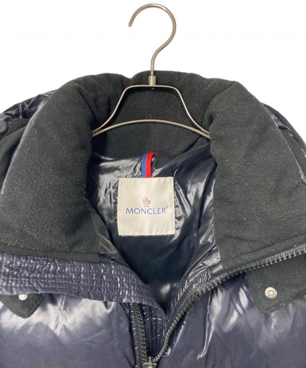 極美品MONCLER ネイビーフーデットロングジャケット サイズ2 MONCLER モンクレール ダウンコート フード MOKA ネイビー ロング