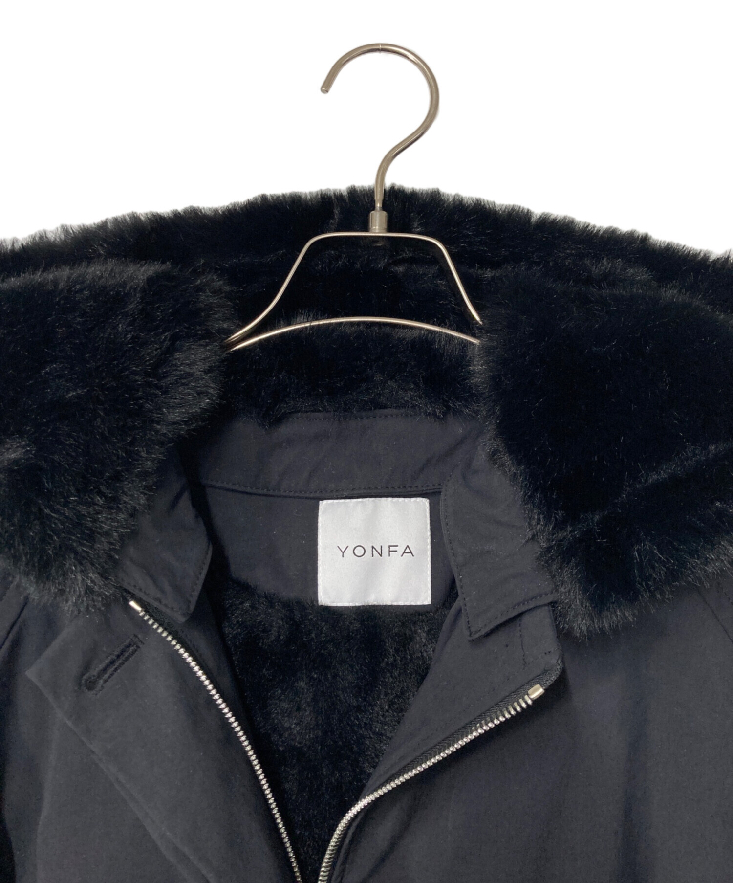 中古・古着通販】YONFA (ヨンファ) パデットファーコート ブラック